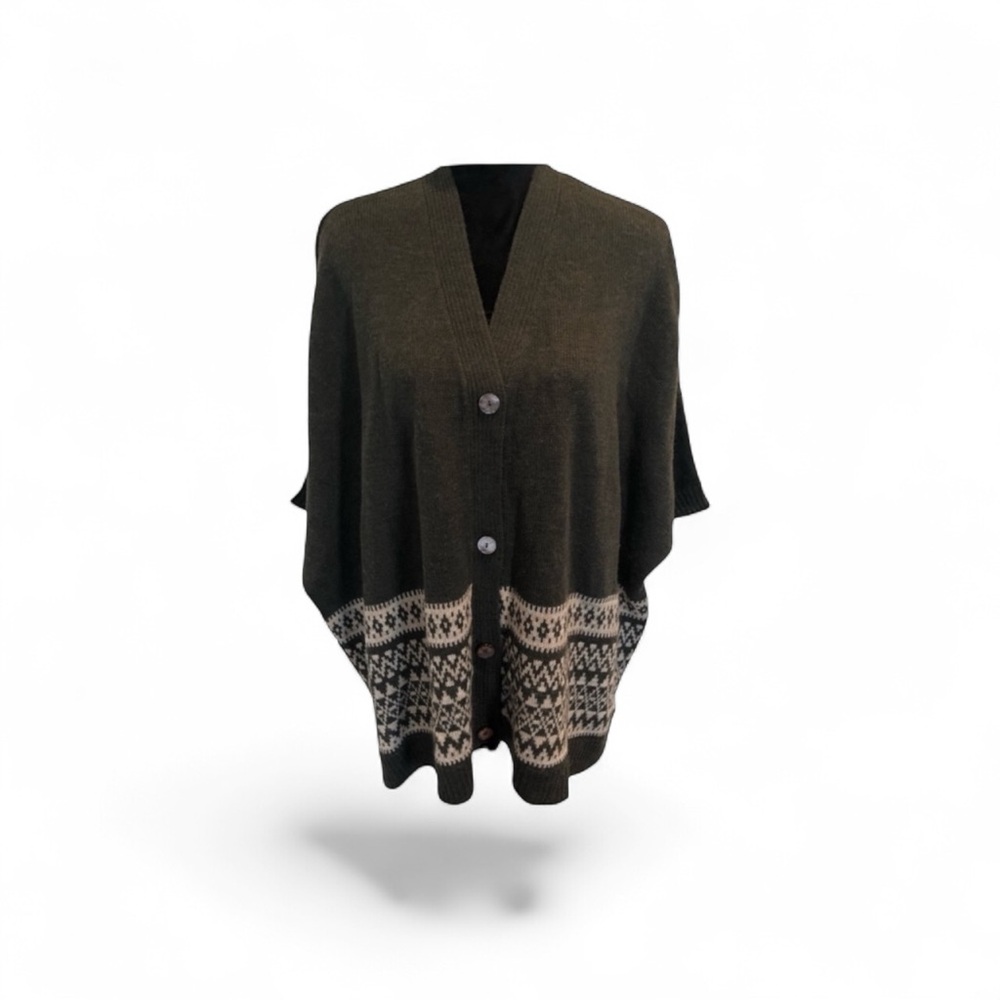 Coupe Collection NWOT Nordic button front Khaki color cardigan oversized small